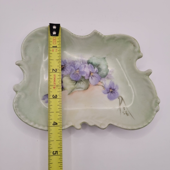 Vintage Hand-Painted Floral Trinket Ring Dish - Picture 6 of 6